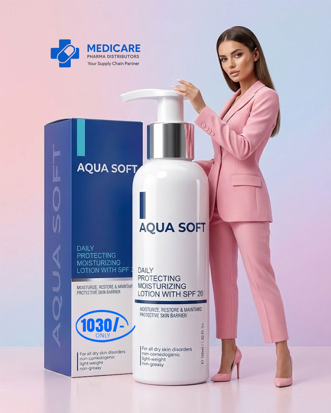 Aqua soft daily protecting moisturizing lotion with spf 20