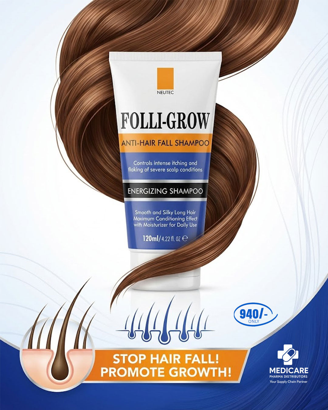 Folli-Grow Anti Hair Fall Shampoo 120ml